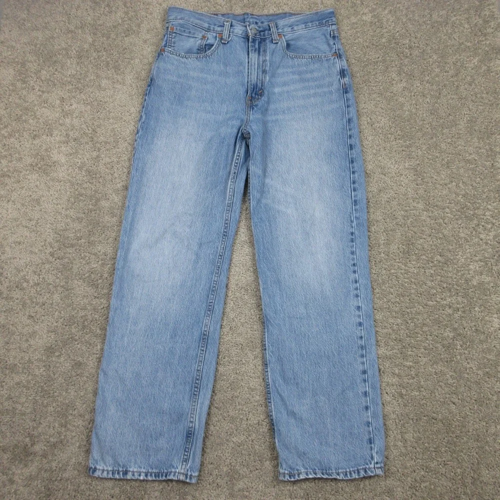 Levis Jeans Mens 32x29 (Tag 32x32) Blue 565 Loose Straight Baggy Fade Denim Pant
